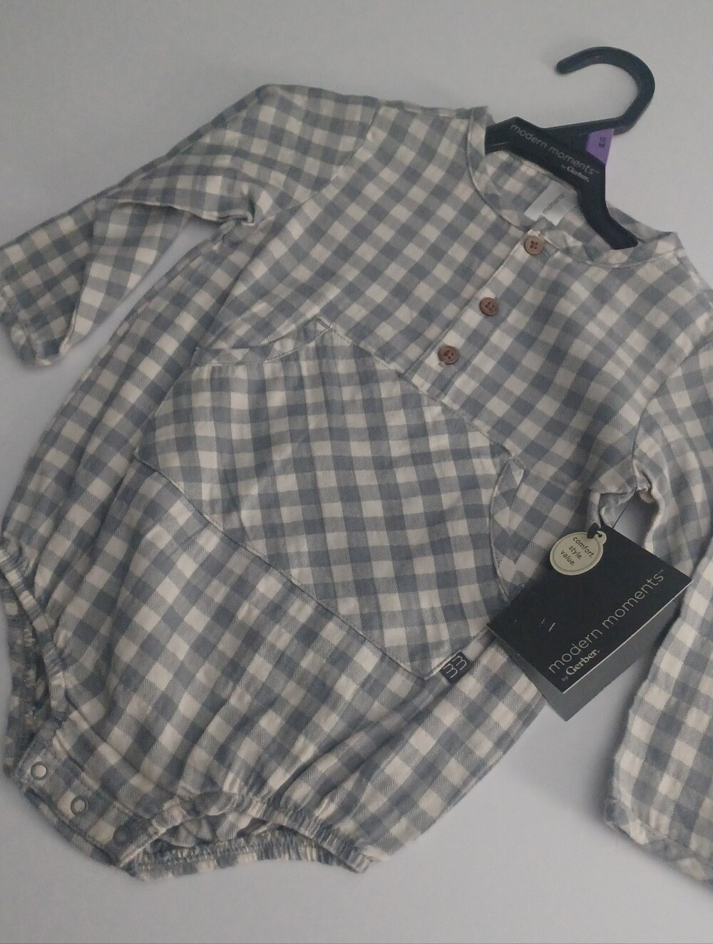 Modern Moments Gingham Bubble Romper Sz 12M
